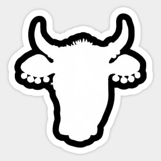 White Cow Head Silhouette Sticker